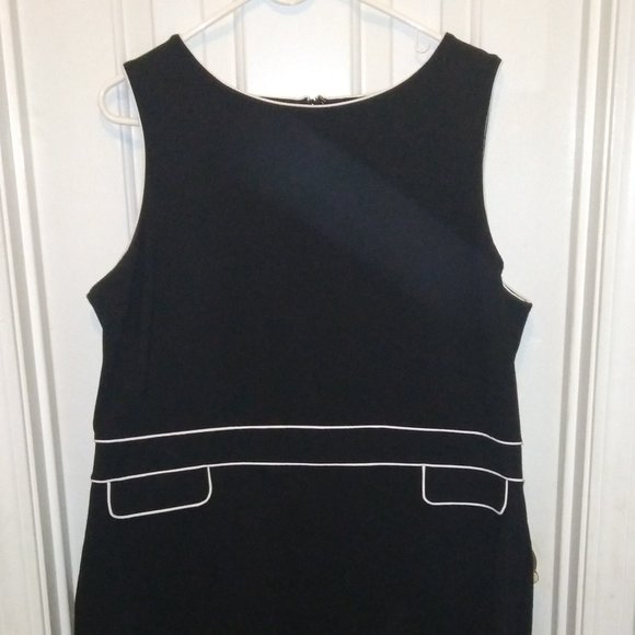 Talbots Dresses & Skirts - Talbots Woman's Black Sheath Dress With White Piping